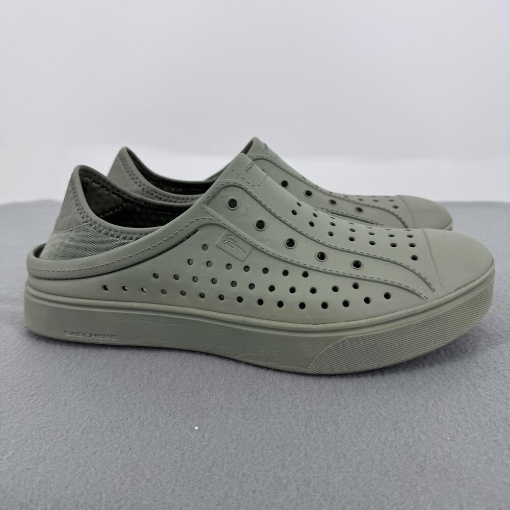 Skechers Gray Perforated Slip-On Flats
